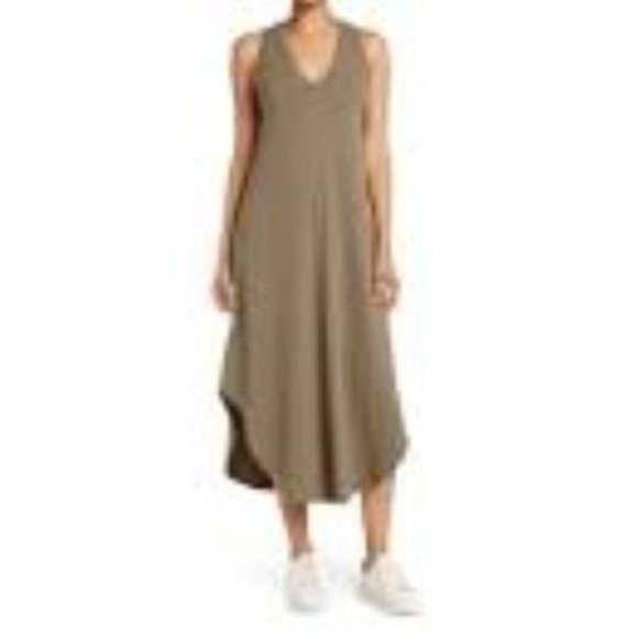 StitchDrop Key West Midi V-Neck Tank Knit Dress Small Casual Stretchy Comfort - Picture 3 of 3